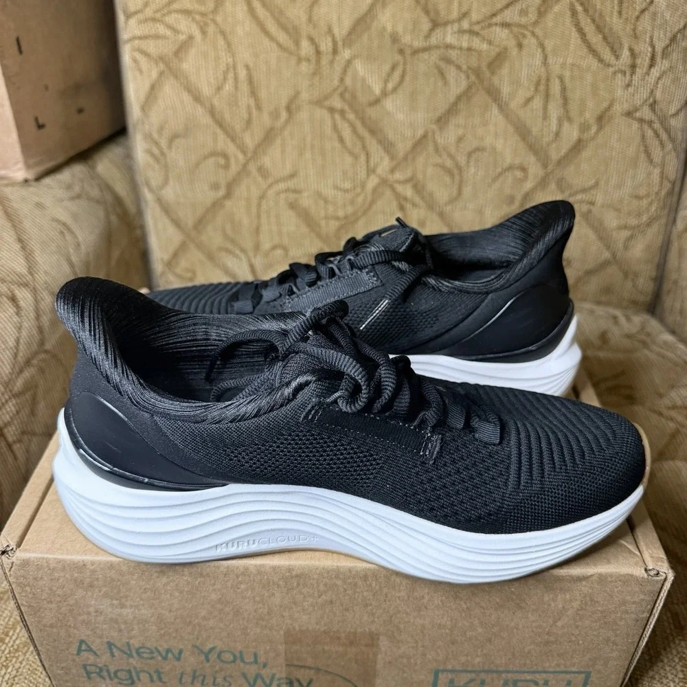 Kuru Atom 2 Black White Women's Size 8 Medium Athletic Running Walking Shoes